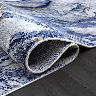 Abani Rugs Regal REG210A Blue Grey Marble Area Rug