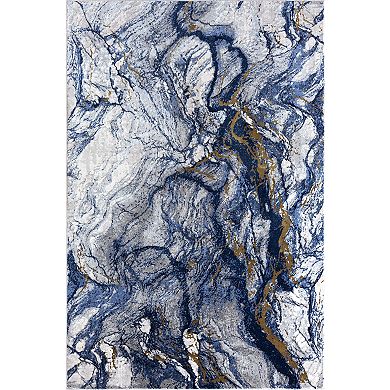 Abani Rugs Regal REG210A Blue Grey Marble Area Rug