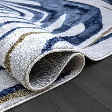 Abani Rugs Regal REG240A Grey Blue Agate Stone Area Rug