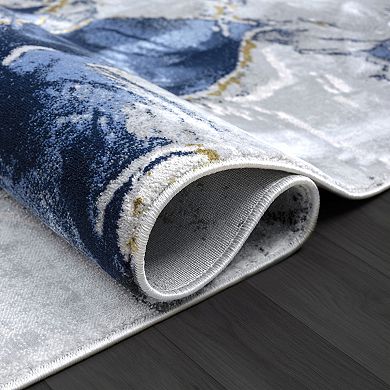 Abani Rugs Regal REG220A Grey Blue Abstract Area Rug