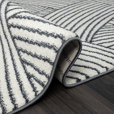 Abani Rugs Nuevo NUE230A Modern Lined Area Rug