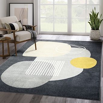 Abani Rugs DECO DEC130B Grey Minimalist Geometric Area Rug