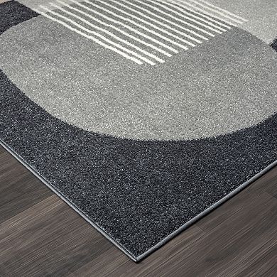 Abani Rugs DECO DEC130B Grey Minimalist Geometric Area Rug