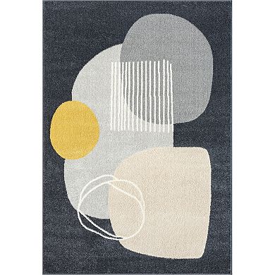 Abani Rugs DECO DEC130B Grey Minimalist Geometric Area Rug