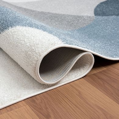 Abani Rugs Deco DEC120B Cream Blue Mid Century Area Rug