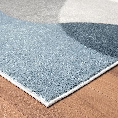 Abani Rugs Deco DEC120B Cream Blue Mid Century Area Rug
