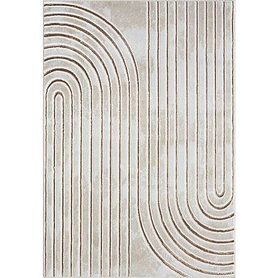 Abani Glam GLA100A Mid-Century Beige Cream Arch Area Rug