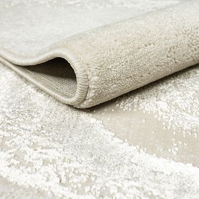 Abani Glam GLA110A Beige Cream Abstract Stone Area Rug