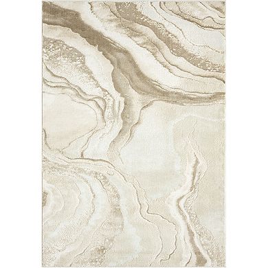 Abani Glam GLA110A Beige Cream Abstract Stone Area Rug