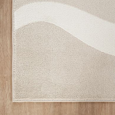 Abani Rugs Deco DEC500B Modern Abstract Ribbon Neutral Beige Area Rug