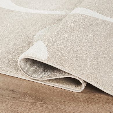 Abani Rugs Deco DEC500B Modern Abstract Ribbon Neutral Beige Area Rug