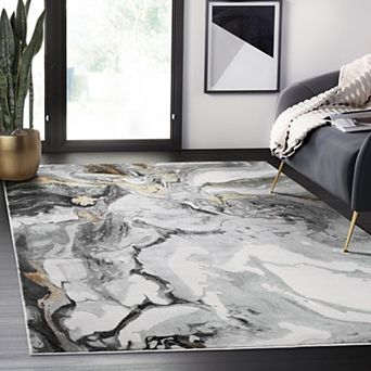 Abani Rugs Regal REG140B Abstract Dark Grey Area Rug