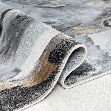 Abani Rugs Regal REG140B Abstract Dark Grey Area Rug