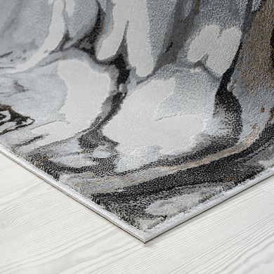 Abani Rugs Regal REG140B Abstract Dark Grey Area Rug