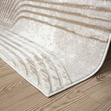 Abani Viva VIV110A Neutral Cream Mid-Century Modern Retro Arch Pattern Area Rug