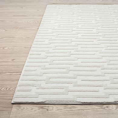 Abani Neutral NTL120A Cream Seamless Geometric Pattern Area Rug