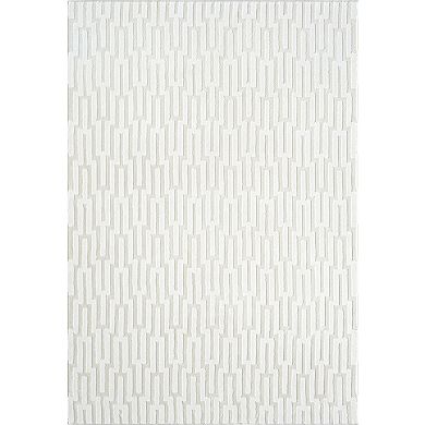 Abani Neutral NTL120A Cream Seamless Geometric Pattern Area Rug