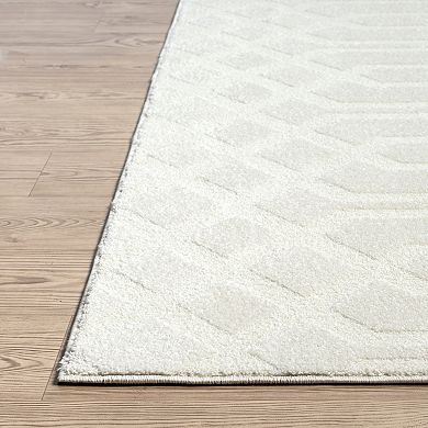 Abani Cozy COZ100A Modern Geometric Cream Neutral Diamond Pattern Area Rug