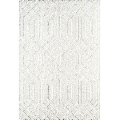 Abani Cozy COZ100A Modern Geometric Cream Neutral Diamond Pattern Area Rug
