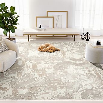 Abani Rugs Terra TER110A Cream Beige Abstract Wavy Area Rug