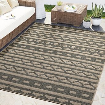 Abani Rugs Patio PAT150A Outdoor Beige Grey Area Rug