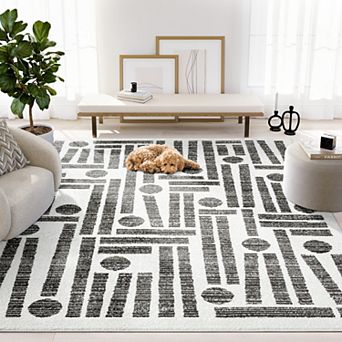 Abani Rugs Nomad Collection NOM110A Cream Grey Geometric Area Rug