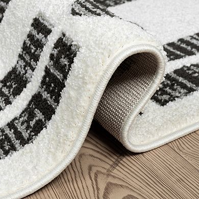 Abani Rugs Nomad Collection NOM110A Cream Grey Geometric Area Rug