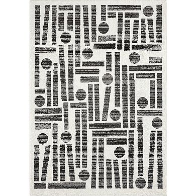 Abani Rugs Nomad Collection NOM110A Cream Grey Geometric Area Rug