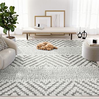 Abani Rugs Nomad Collection NOM150A Zig Zag Cream Grey Area Rug