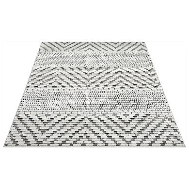 Abani Rugs Nomad Collection NOM150A Zig Zag Cream Grey Area Rug