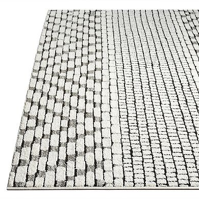 Abani Rugs Nomad Collection NOM150A Zig Zag Cream Grey Area Rug