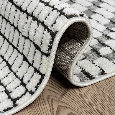 Abani Rugs Nomad Collection NOM150A Zig Zag Cream Grey Area Rug