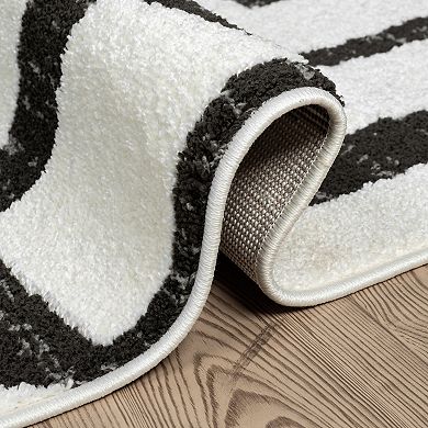 Abani Rugs Nomad Collection NOM130A Cream Grey Box Pattern Geometric Area Rug