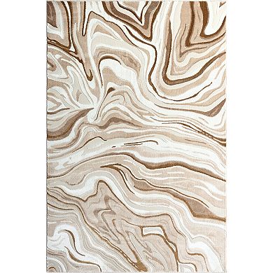 Abani Rugs Regal REG260B Beige Brown Intertwined Lines Area Rug