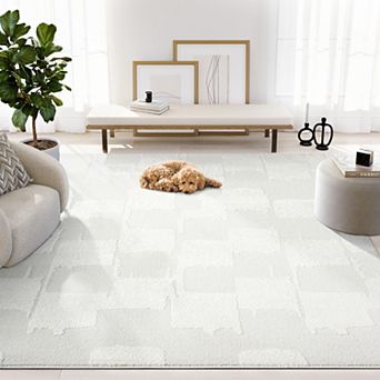 Abani Rugs Nomad Collection NOM170A Cream Tone-on-Tone Abstract Area Rug