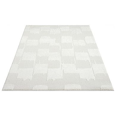 Abani Rugs Nomad Collection NOM170A Cream Tone-on-Tone Abstract Area Rug