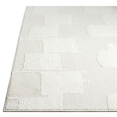 Abani Rugs Nomad Collection NOM170A Cream Tone-on-Tone Abstract Area Rug