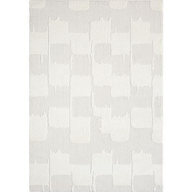 Abani Rugs Nomad Collection NOM170A Cream Tone-on-Tone Abstract Area Rug