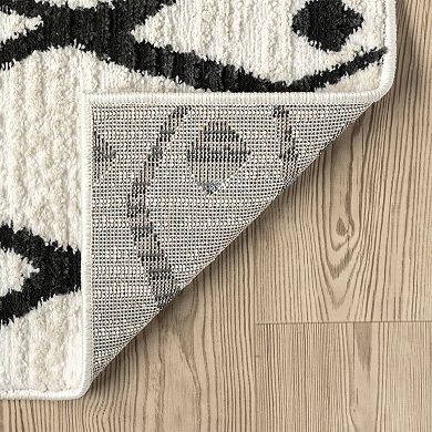 Abani Viva VIV160A Cream Black Moroccan Geometric Area Rug