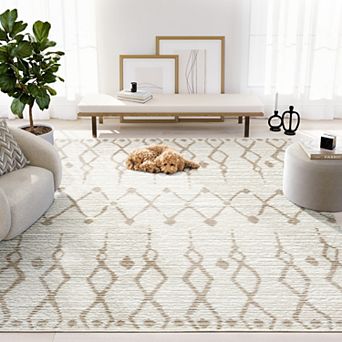 Abani Viva VIV160B Cream Beige Moroccan Geometric Area Rug