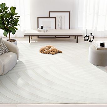 Abani Zen ZEN100A Neutral Modern Linear Cream Area Rug