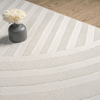 Abani Zen ZEN100A Neutral Modern Linear Cream Area Rug