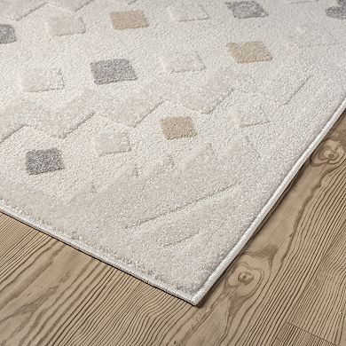 Abani Cozy COZ160A Cream Grey Medallion Area Rug
