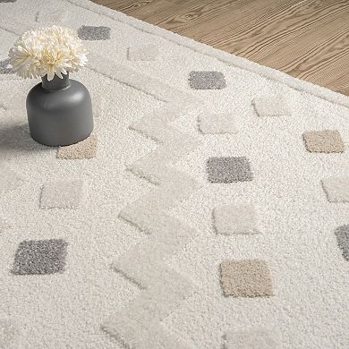 Abani Cozy COZ160A Cream Grey Medallion Area Rug