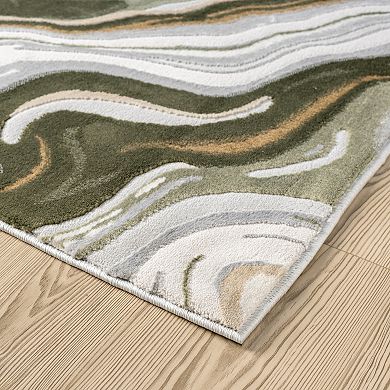 Abani Rugs Regal REG260C Green Intertwined Lines Area Rug