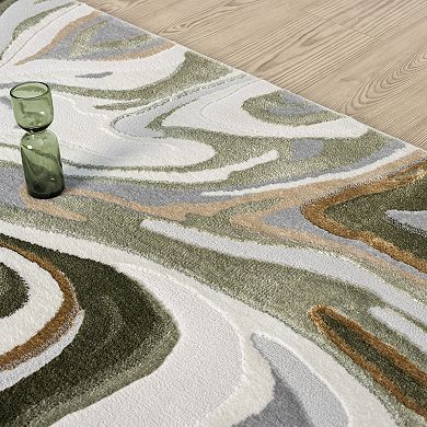 Abani Rugs Regal REG260C Green Intertwined Lines Area Rug