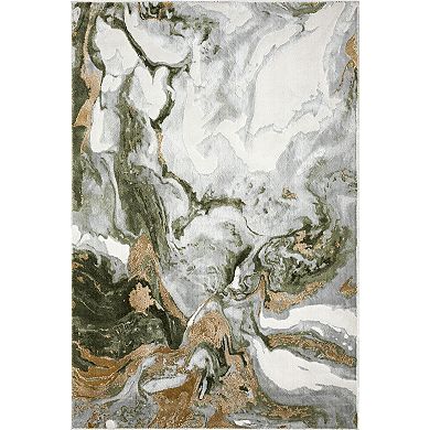 Abani Rugs Regal REG140C Abstract Grey Green Area Rug