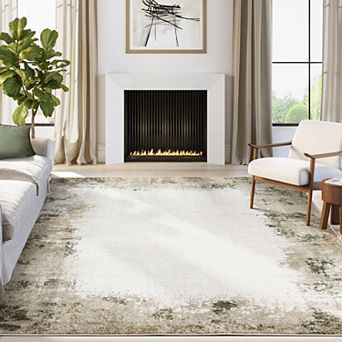 Abani Rugs Ivy IVY150A Beige with Green Border Area Rug