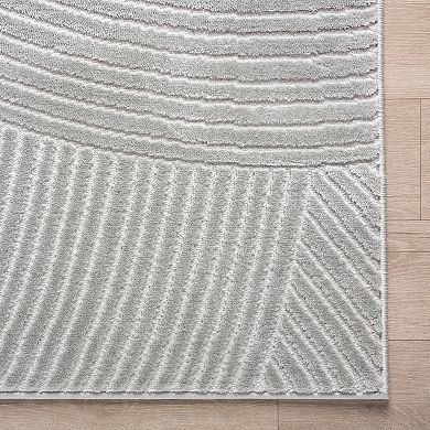 Abani Neutral NTL130C Grey Zen Reiki Circles Area rug