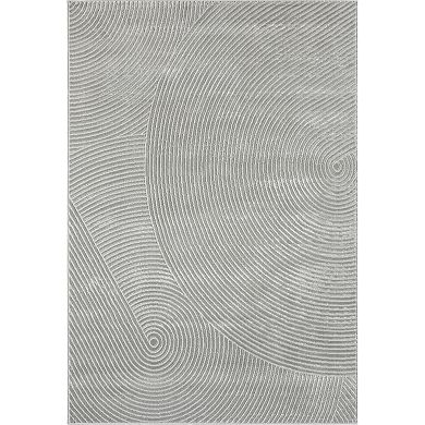 Abani Neutral NTL130C Grey Zen Reiki Circles Area rug